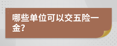 哪些单位可以交五险一金？