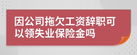 因公司拖欠工资辞职可以领失业保险金吗