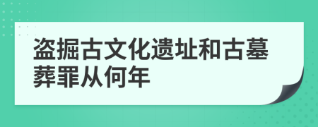 盗掘古文化遗址和古墓葬罪从何年