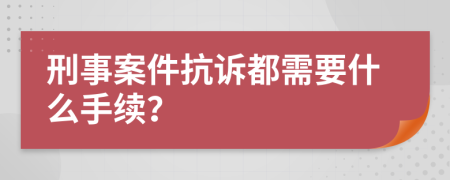 刑事案件抗诉都需要什么手续？