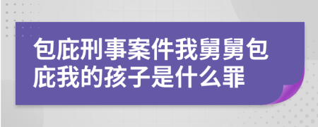 包庇刑事案件我舅舅包庇我的孩子是什么罪