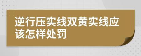 逆行压实线双黄实线应该怎样处罚