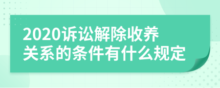 2020诉讼解除收养关系的条件有什么规定