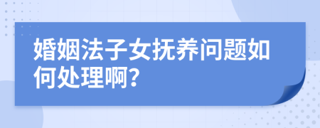 婚姻法子女抚养问题如何处理啊？
