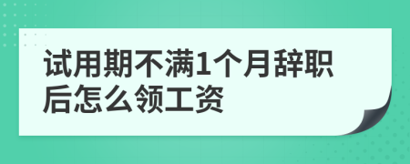 试用期不满1个月辞职后怎么领工资