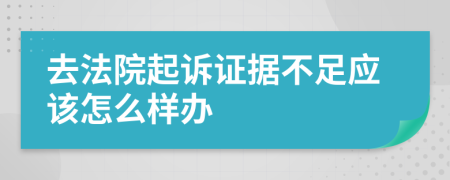 去法院起诉证据不足应该怎么样办