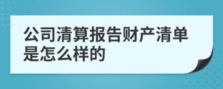 公司清算报告财产清单是怎么样的