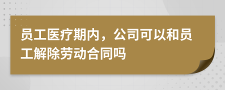 员工医疗期内，公司可以和员工解除劳动合同吗