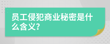 员工侵犯商业秘密是什么含义？