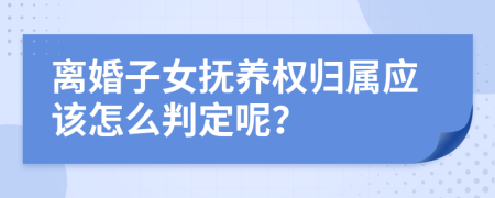 离婚子女抚养权归属应该怎么判定呢？