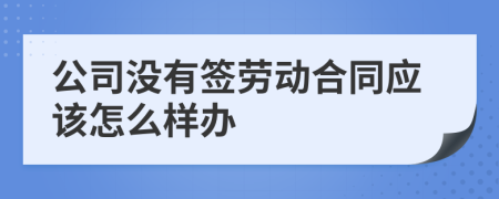 公司没有签劳动合同应该怎么样办