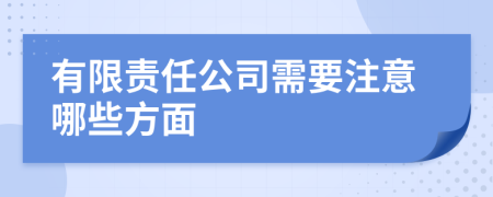 有限责任公司需要注意哪些方面