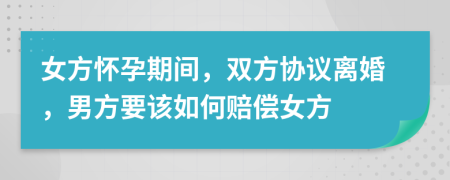 女方怀孕期间，双方协议离婚，男方要该如何赔偿女方