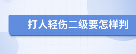 打人轻伤二级要怎样判