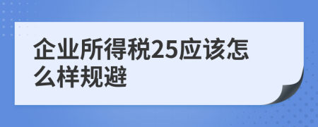 企业所得税25应该怎么样规避