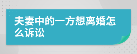 夫妻中的一方想离婚怎么诉讼