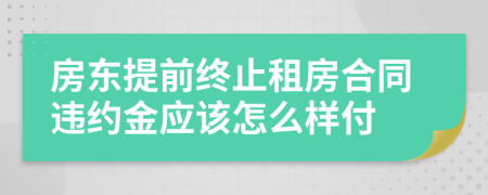 房东提前终止租房合同违约金应该怎么样付