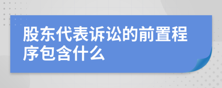 股东代表诉讼的前置程序包含什么