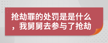 抢劫罪的处罚是是什么，我舅舅去参与了抢劫