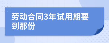 劳动合同3年试用期要到那份