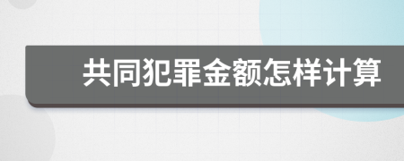 共同犯罪金额怎样计算