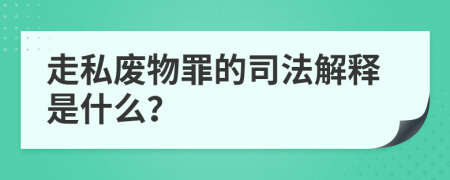 走私废物罪的司法解释是什么？