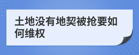 土地没有地契被抢要如何维权