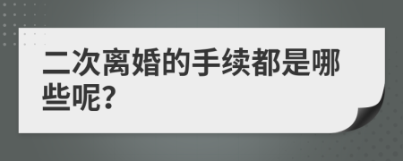 二次离婚的手续都是哪些呢？