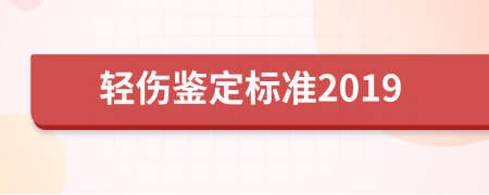 轻伤鉴定标准2019