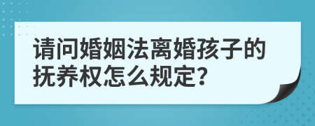 请问婚姻法离婚孩子的抚养权怎么规定？