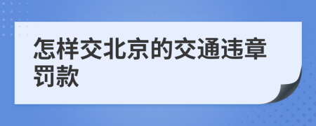 怎样交北京的交通违章罚款