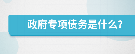 政府专项债务是什么？
