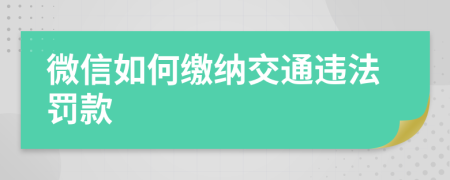 微信如何缴纳交通违法罚款