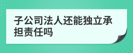 子公司法人还能独立承担责任吗