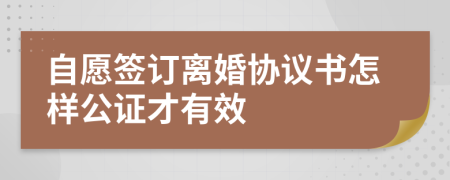 自愿签订离婚协议书怎样公证才有效