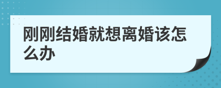 刚刚结婚就想离婚该怎么办