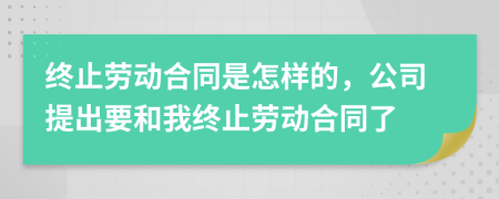 终止劳动合同是怎样的，公司提出要和我终止劳动合同了