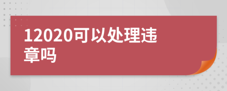 12020可以处理违章吗