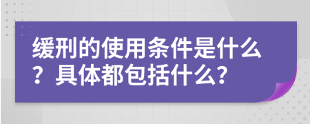 缓刑的使用条件是什么？具体都包括什么？