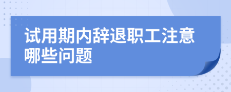 试用期内辞退职工注意哪些问题