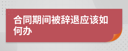 合同期间被辞退应该如何办