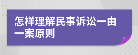 怎样理解民事诉讼一由一案原则