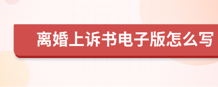 离婚上诉书电子版怎么写