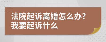 法院起诉离婚怎么办？我要起诉什么