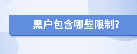 黑户包含哪些限制？