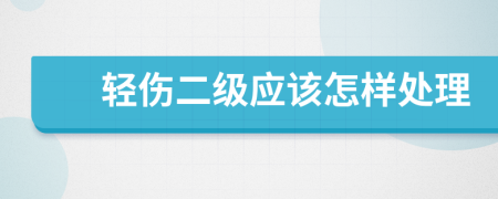 轻伤二级应该怎样处理