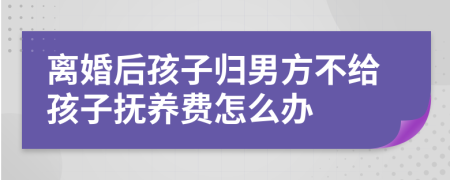 离婚后孩子归男方不给孩子抚养费怎么办