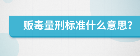 贩毒量刑标准什么意思？