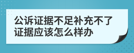 公诉证据不足补充不了证据应该怎么样办