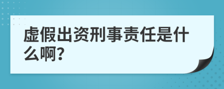 虚假出资刑事责任是什么啊？